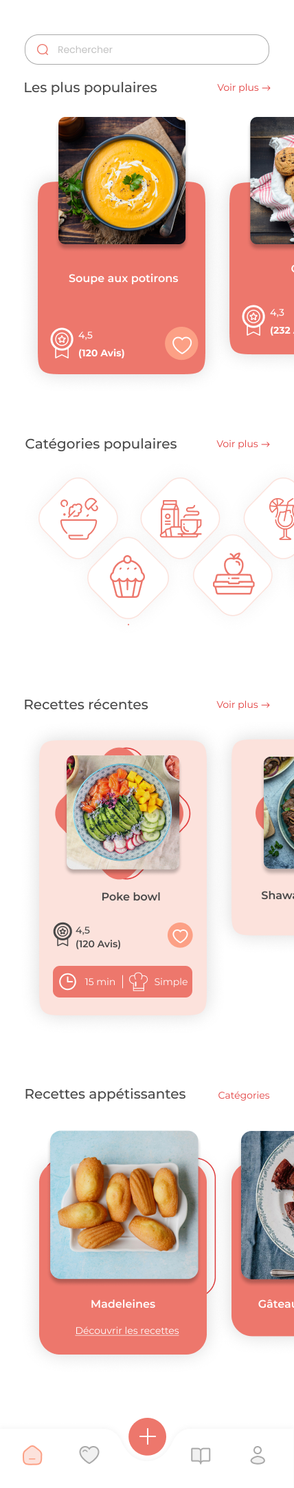 Page d'accueil de notre appli