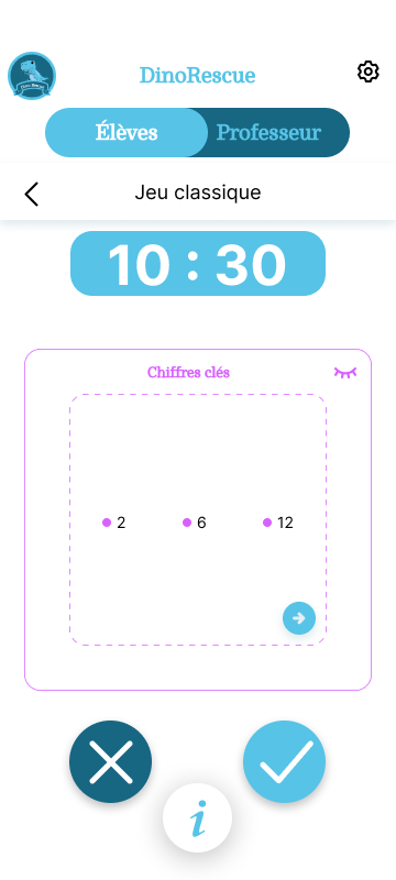 Interface de l'appli