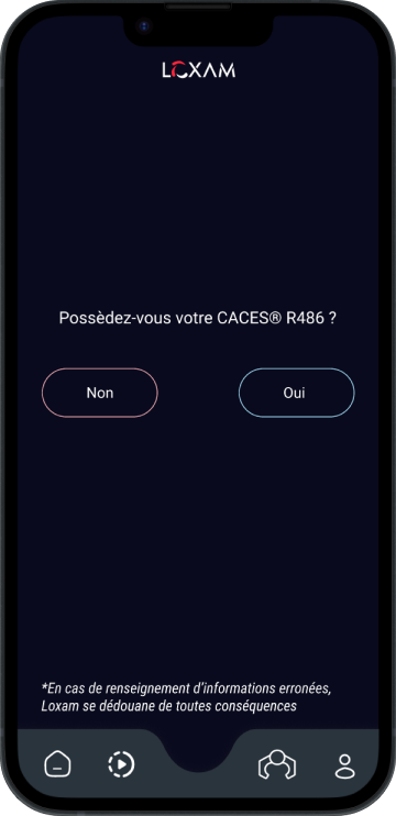 Interface de l'appli