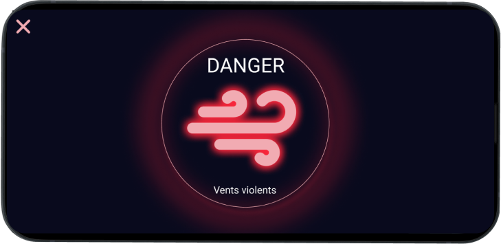 Interface de l'appli